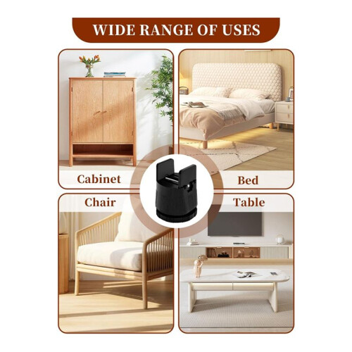 Bed Risers Adjustable Furniture Risers,Table Desk Chair Risers with Clamp, Bed Frame Risers Height Adjustable Black 2