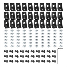 30 Set Aluminum Extrusion 2028 Profiles Corner Bracket Black Right Ang