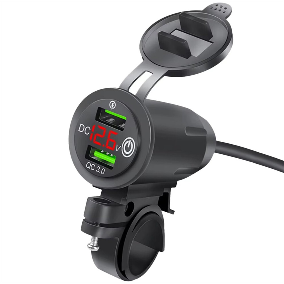Rider Handlebar Rack Car Charger Dual Usb Socket Fast Charge Qc3.0 Wit 4853197667893