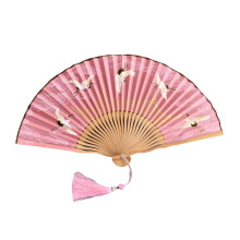 Wunderschön detaillierter, faltbarer Handfächer, geeignet-Rosa