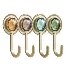 Heavy Duty Adhesive Hooks, 4Pcs Wall Mount Hangers Hanging Coat Hooks Decorative Towel Hangers for Kitchen Bathroom