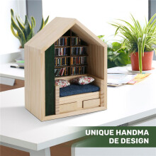 200 Livres Petite Bibliothèque Anti-Anxiété Bibliothèque en Bois Ornement Miniature Soulagement Du Stress Secouez Vos Cadeaux D'Anxiété