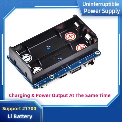 For 3 3B 4B UPS HAT Support 21700 Li Battery 5V Uninterruptible Power 2