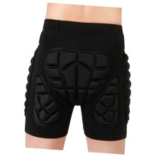 Ski Trousers, Hip Protector, Short Lined Short Trousers for Skating, 3D M Black