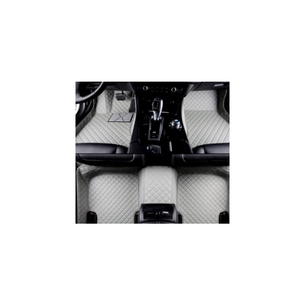 Custom Car Floor Mats All Weather Diamond Leather Antislip Full Coverage For Sedan Suv Sports Car Grey 9323874683997