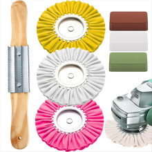 7PCS 8 Inch Polishing Kit - Airway Buffing Wheels for Metal Rim Shine