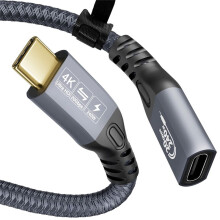 USB Extension Cable 4K Cable Type-C Male to Female Extension Ultra HD 20Gbps 240W Data Quick HD Transmission 1m