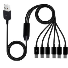 Kabel Rozdzielający USB Typu C 6 w 1 C Kabel Ładujący do Transmisji Danych do Tabletu Telefonicznego 1,5 M