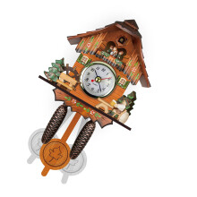 Klassische Kuckucksuhr aus Holz, elegante Wanduhr,- Stil F