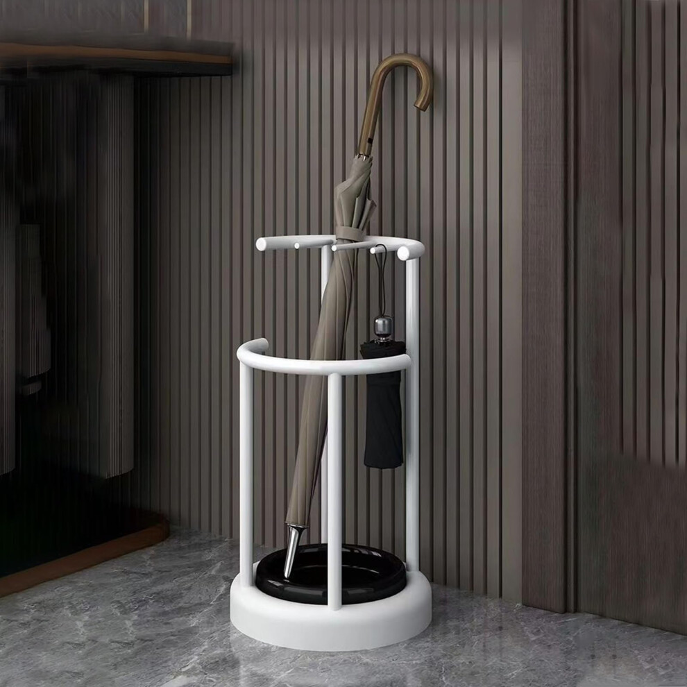 Metal Umbrella Stand Rack with Drip Tray and Hooks for Entryway, Home, Office, Hotel-image-OPC-PNPXYBV-NEW