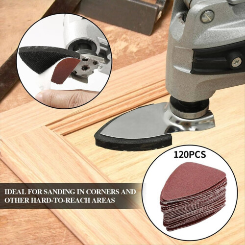 246Pcs Oscillating Tool Sanding Pad Kit, 3Pcs Triangle Pads and Finger 2