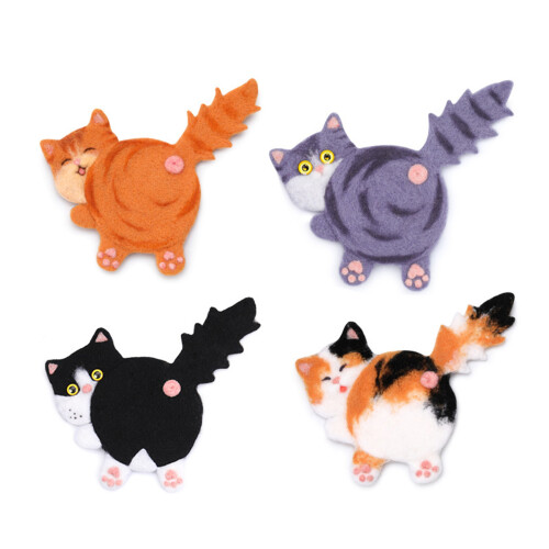Katzen-Untersetzer, Wolle, Nadelfilz-Starter-Sets, einfach zu