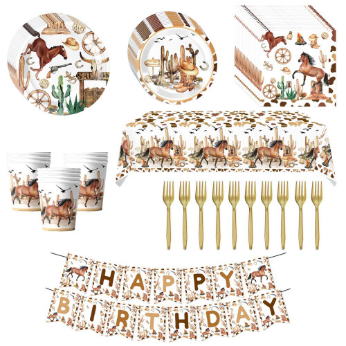 Pferde-Party-Geschirr-Set, Pferde-Party-Teller,