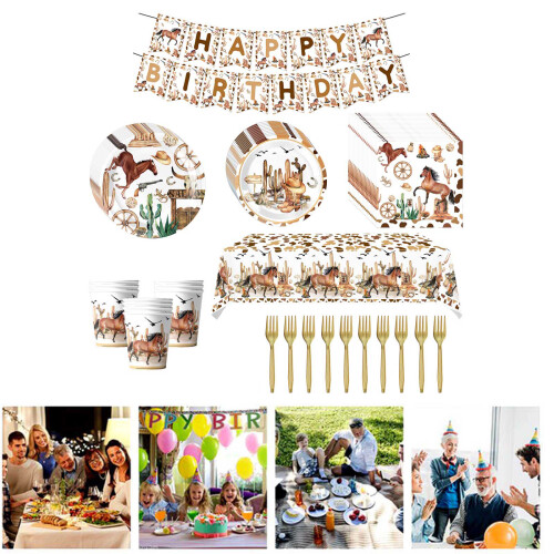 Pferde-Party-Geschirr-Set, Pferde-Party-Teller, 1