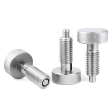 2Pcs M8 Stainless Steel Hand Retractable Spring Plungers with Knurled Handle - Quick Release Locking Pin
