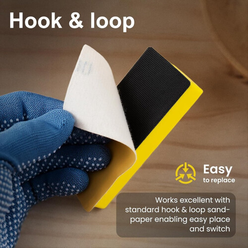 16 PCS Hand Sanding Block Set with 40 Sheets Hook and Loop Sandpaper K 2