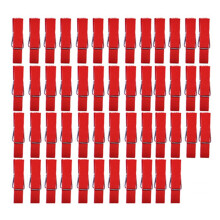 50er-Pack stabile Wäscheklammern aus Holz in Pastellfarben,-Rot