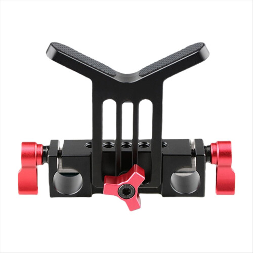 Universal Camera Lens Support with Standard 15mm Double Rod Clamp Rail