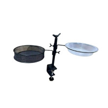 Railing Clamp Bird Feeder Adjustable Height Deck Bird Feeders with Clamp Bird Feeding Station Flower Pot Stand 360Degree