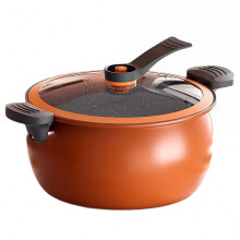8 Quart NonStick Pressure Cooker with Glass Lid and Safety Valve for Fast Family Cooking on Gas, Induction, and Electric Stovetops