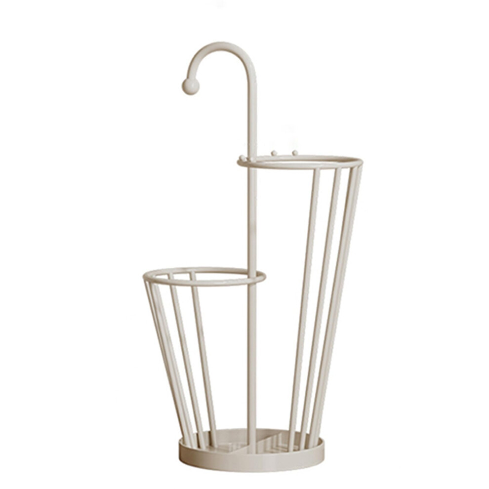 Umbrella Stand with Drip Tray and Hooks for Entryway, Cane and Walking Stick Holder