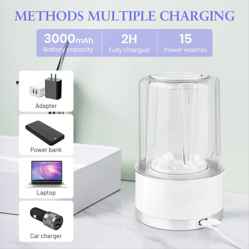 Underwear Washing Machine Rechargeable 3000 MAh Compact Deep Cleaning 2