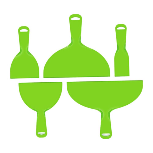 Robust polystyrene paint scraper set for difficult removal tasks, ABS spatula, spatula, multipurpose set, green