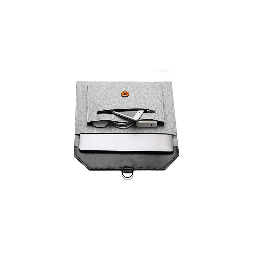 Felt Tablet Sleeve With Extra Pocket For Surface Pro Ipad Pro 12.9 Shockproof Scratchresistant Gray 9119770484413