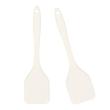 2-teiliges flexibles Pfannenwender-Set aus Silikon-Beige Farbe