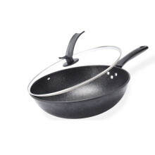 32cm Nonstick Wok with Lid, Induction Wok Pan for Stir Fry, Easy Clean and Oil Saving Design