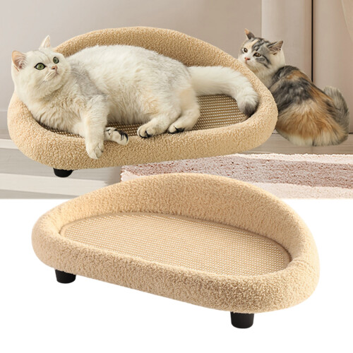 Cats Scratch Pad Bed Scratch Resistant Lovely-Grey White 2