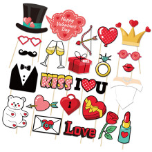 Valentijnsdag Photo Booth Props Set,-24 stuks foto rekwisieten