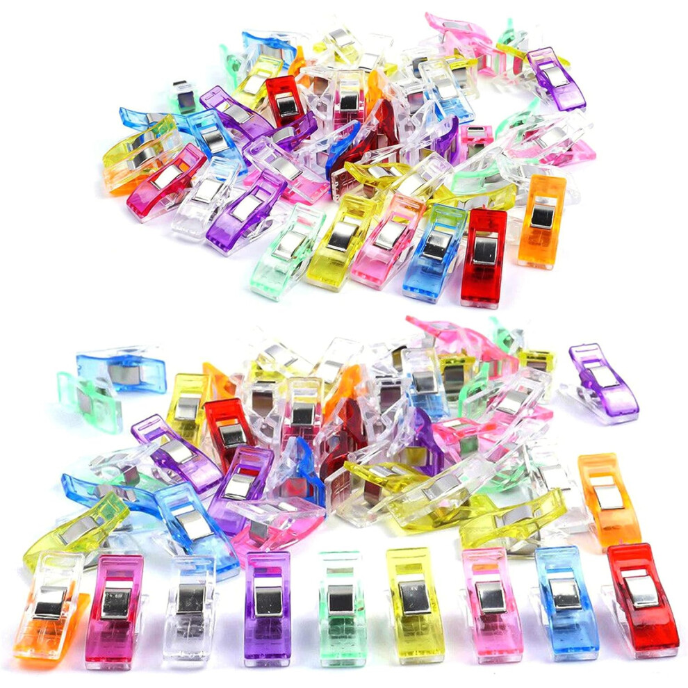 Sewing Solutions: 100 Pcs Assorted Color Fabric Clips, Premium Quality Sewing Accessories For Quilting, Crafting, And Sewing, Multipurpose And Reusabl 9454554969251