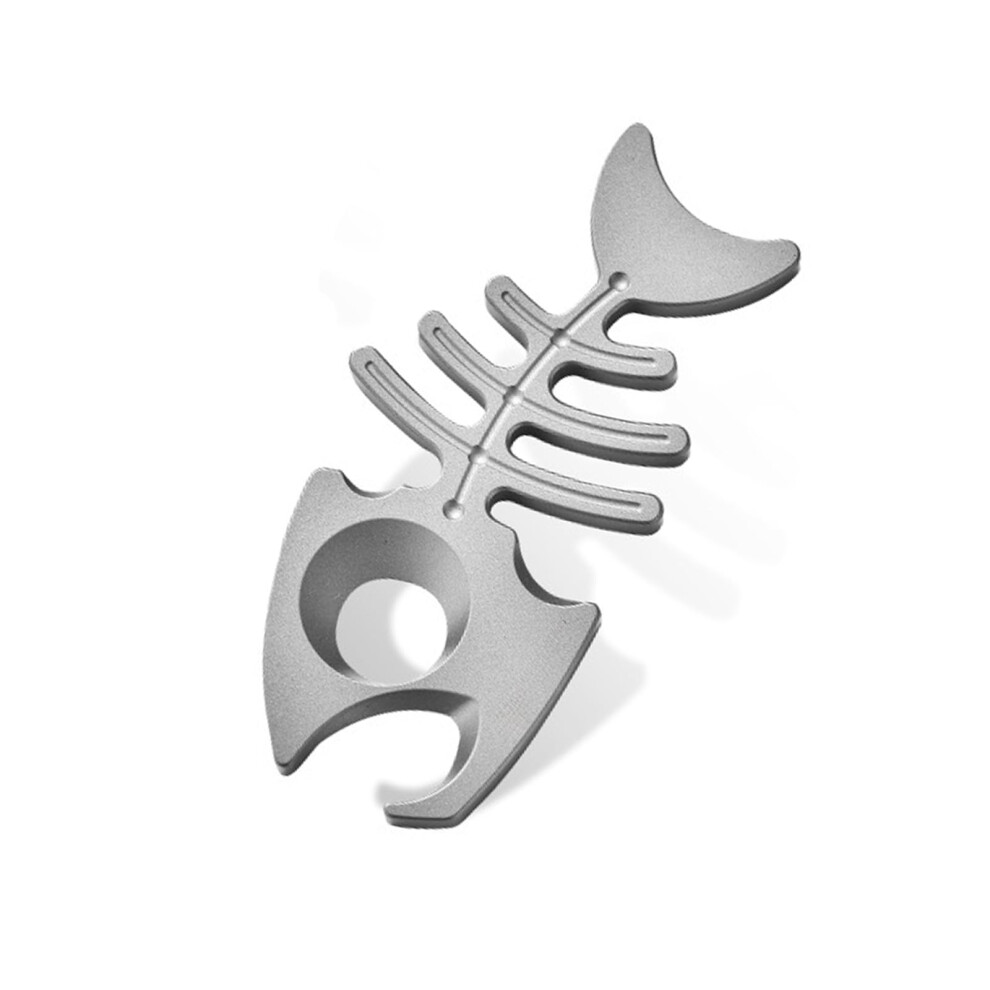 Titanium Bottle Opener Fishbone Keychain Tool With Pry Bar Lightweight Edc Titanium Alloy 9119770484826