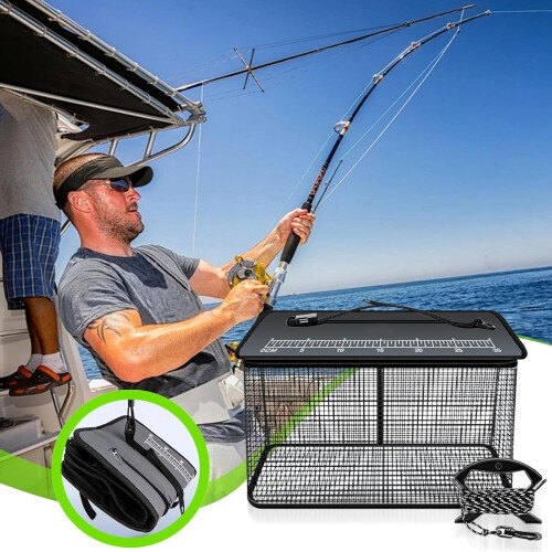 Floating Fishing Basket, 47L Foldable Trap Container, Quality Mesh Design 2