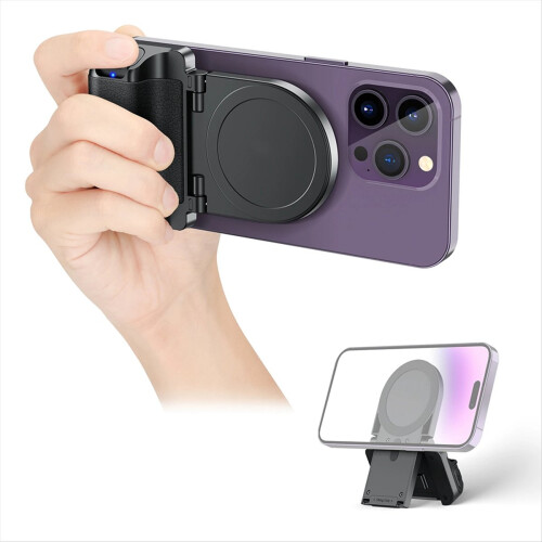 Phone Camera Mount Grip Handle Holder with Wireless Shutter and 1/4 In 2
