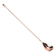 Stainless Steel Cocktail Spoon Mixing Tool Long Handle for Bar Restaurant Cafe Home Use (Round Tail) Round Tail Rose Gold