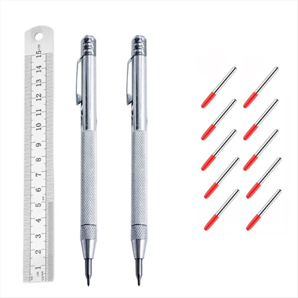 2-Pack Marking Pens With 10 Replacement Tips Tile Glass Metal Plate Pe 4853197699337