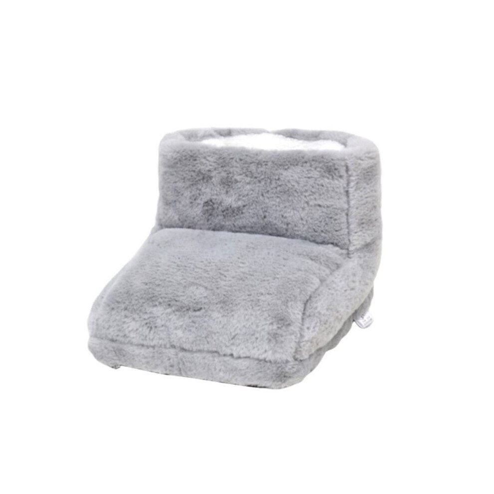 Grey Usb Heated Slippers With Instant Usb Heat, Cozy Winter Warmth, Safe 5V Operation,