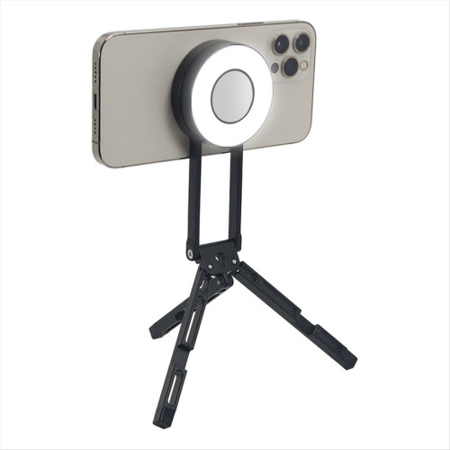 Magnetic Foldable Phone Stand with Fill Light Mini Mobile Desktop Self 2