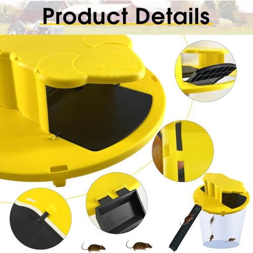 Bucket Lid Mouse Trap with Humane Automatic Catch and Easy Installation for Rodent Control 1