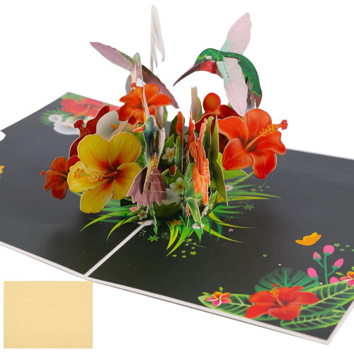 Κάρτα Hummingbird Pop Up, Κάρτες γενεθλίων για γυναίκες, Κάρτες γενεθλίων για άνδρες,