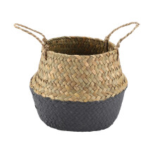 Cesta decorativa para picnic, cesta plegable vintage para plantas con asas, tejido de hierba marina ecológico para uso doméstico en interiores y