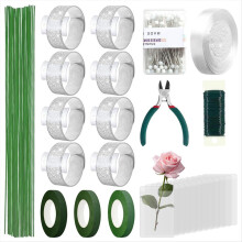 206Pc Floral Arrangement Tool Kit with Tape and Wire,Wrist Corsage Bra