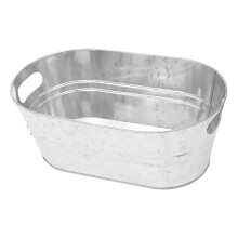 Galvanized Oval Beverage Tub Large Capacity Rustic Metal Ice Bucket for Parties and Events