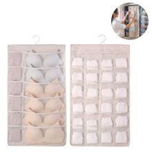 Organisateur de placard suspendu double face, gain de place, poches en filet en tissu Oxford, sacs de rangement pour soutien-gorge, sous-vêtements,
