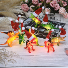 Lampki choinkowe w kształcie dinozaurów na przyjęcie urodzinowe, 10 diod LED, wielokolorowe lampki z PVC, idealny prezent dla miłośników