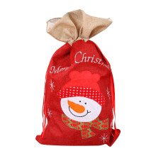Bolsas decorativas navideñas para dulces, bolsas de regalo reutilizables de arpillera para regalos y eventos navideños (1 unidad, rojo)