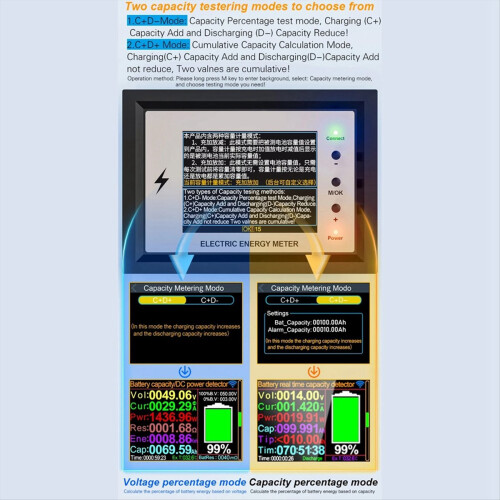Battery Capacity Tester DC 0-420V Tuya WiFi Digital Display Voltage Cu 2