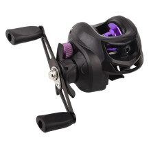 Baitcasting reel 7.2:1 highspeed long cast, prevents line tangling, lefthand purple black